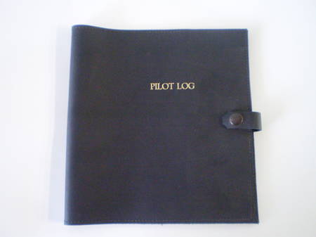 Leather Log Book Cover - Black  For current NZ CAA 1373 Pilot Log Book  IN STOCK
